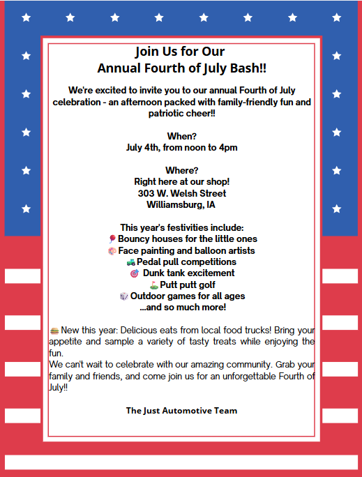 Join Us For Our Annual 4th Of July bash